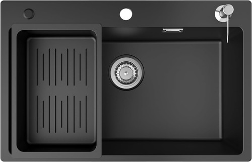 Lavandino cucina nero 70x45 - lavandino,